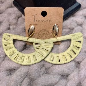 NWT Mint Green Straw Drop Earrings